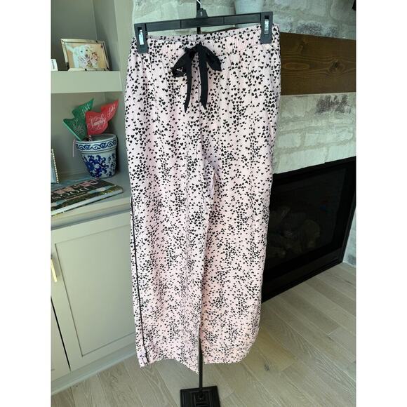 Bed Head PJs Women's Pink Babydoll Tiny Hearts Long Pajamas Two Piece Set Size M - Picture 5 of 9